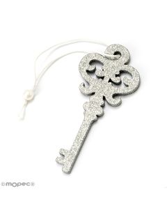 Hanging silver key 10cm