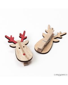 Wooden reindeer clothes peg 3,5x5,5cm.