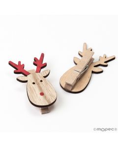 Molletta da bucato in legno di renna 3,5x5,5cm.