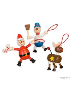 Ciondolo Natale in legno con elastico asstd.