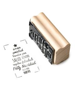 Rectangular stamp Christmas wish tree. Available in multiple languages