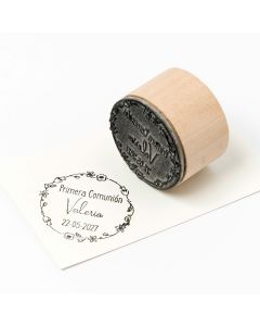Round customized stamp first Communion 3,5Øx2,5cm.