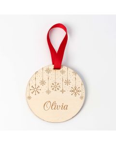 Pendentifs en bois flocons de neige 9cm