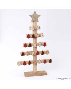 Tree wooden advent calendar 52cm.