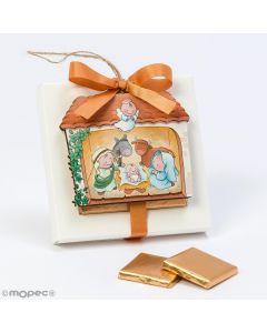 Box 2 chocolates wooden pendant Birth Pit & Pita