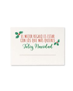 Tarjeta marca sitio Feliz Navidad 7,4x5,2cm.1hj=16u, min.5hj