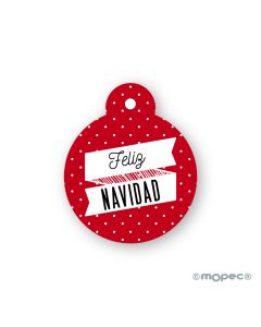 Biglieti palla nastro Feliz Navidad Ø4cm (prezzox24) min24