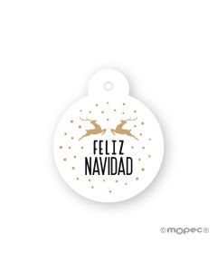 Tarjetas con forma de bola, Renos y felicitación navideña 