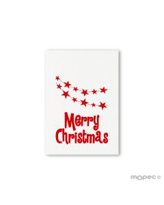 Cartes Merry Christmas étoiles 3,5x5cm. 36ps. x feuille