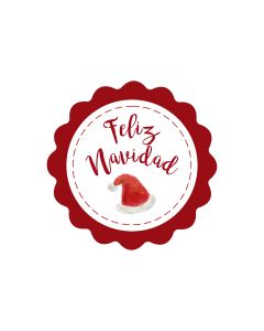 Etiquetas adhesivas Feliz Navidad ondas disponible en varios idiomas
