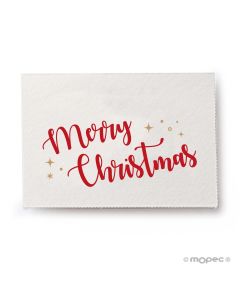 Tarjeta Merry Christmas Estrellas 5x3,5cm.1hj=36u.min5
