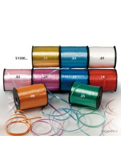 Nastro arricciacapelli liscio da 5 mm. x 500 mt., disponibile in vari colori
