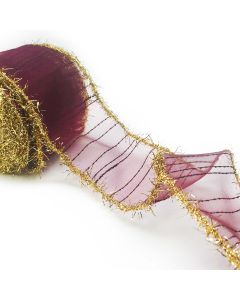 Ribbon Fantasia wired burgandy 70mmx10m