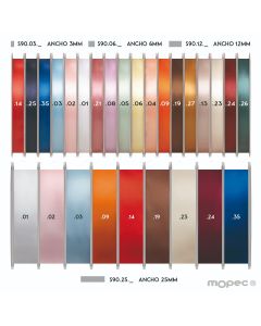 Edge satin ribbon various widths and various colors 100mt