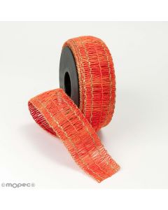 Ruban orange fil de fer doré 50mmx20m