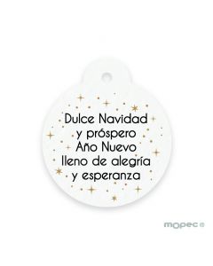 Biglietto palla Dolce Natale diametro di 4,7cm. Disponibile in bianco e nero e in più lingue