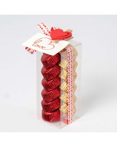 Boîte 12 chocolats coeur clip avec carte S.Valentin