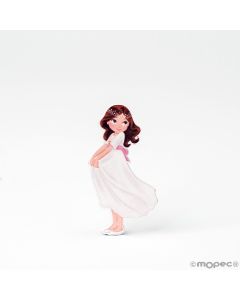 Figura adesiva 2D Comunione ragazza con gonna 5,5cm. Min10