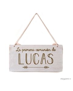 Wooden picture First Communion customized 22,5x11,5cm.