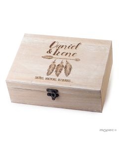 Cofre madera personalizado 23x17cm Sueños, vivencias...