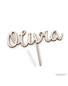 Cake topper wooden 1 names 18cm. aprox.