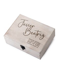Wooden box greetings Silver Wedding personalized