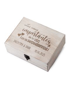 Wooden box 25 Las cosas importantes personalized