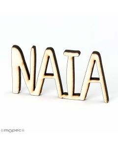 Wooden name capital letter 6cm height approx. 7mm thick