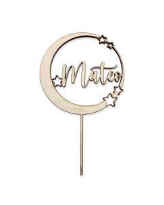 Cake topper Moon and Stars 20 cm. personalized 1 name