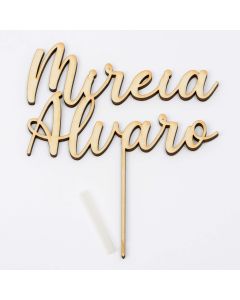 Cake topper with 2 names 17cm. (height) customized