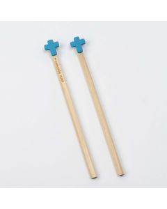 Exagonal wooden pencil cross blue