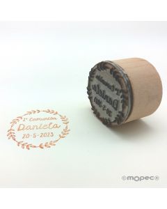 Personalized stamp Communion Olive wreath 3.5Øx2.5cm.