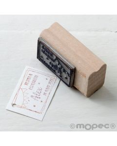 Personalized rect.stamp Communion / Garland frame 5,5x3cm