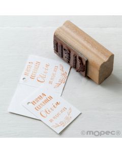 Pesonalized rect. stamp for communion flower tiara 3x5,5cm