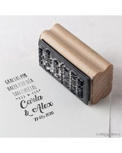 Sello personalizado rect.Día tan especial 3x5,5cm.