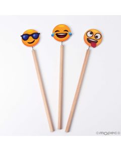 Pencil smiley faces 22cm. stdo., min.6