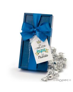 Caja madera 20 crokichoc tarjeta El Mejor Papa del mundo 
