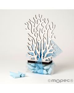 Figura di corallo in legno bianco 17 caramelle