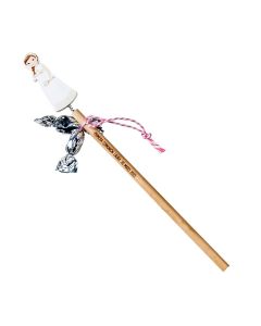 Romantic communion girl pencil 24cm with 2 candies