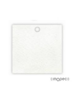 Tarjeta blanca agujero 4x4cm.(preciox35u), min.35