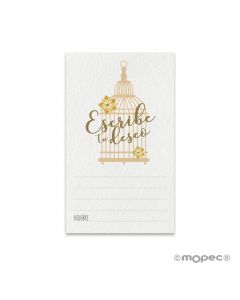 Carte cadeau avec ruban ESCRIBE 6x10cm (espagnol)