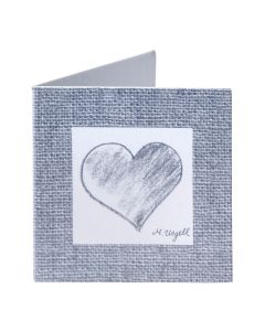 Tarjeta librito corazón color gris, preciox100uds