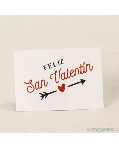 Tarj. precortadas Feliz San Valentín 5x3,5cm., 36xhj., min.5