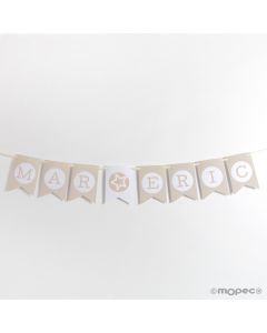 Bandierina decorativa per lettera beige 13x19cm