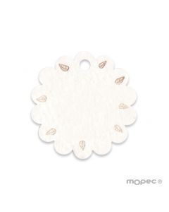 Ivory leaves tag Ø 3cm (price 54pcs)