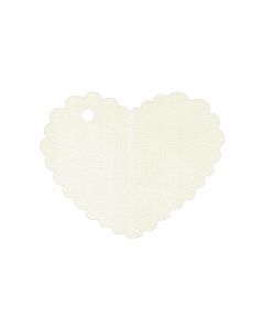 Tarjeta blanca corazón 5x4cm (preciox30u) min.30