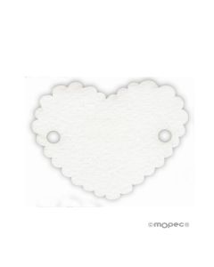 Bigliettino cuore bianco 5x4cm (prezzox30u)