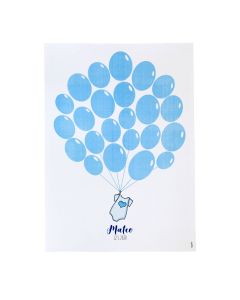 Lámina para enmarcar body azul con globos 29,5x42cm.