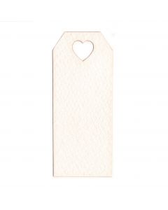 Tarjeta blanca agujero corazón 3x7cm (preciox24u), min.24
