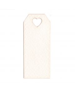 Tarjeta blanca agujero corazón 3x7cm (preciox24u), min.24